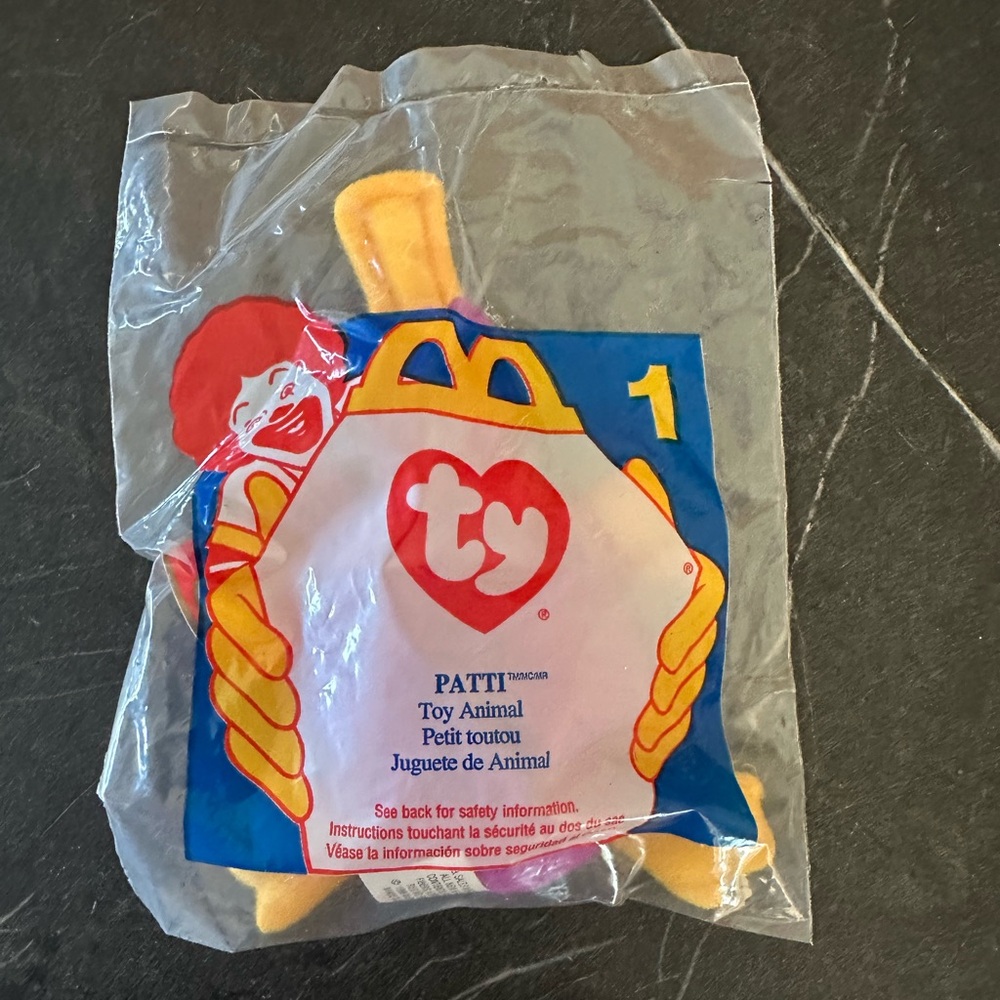 New McDonald’s Ty Teenie Beanie Babies Purple Platypus - Patti #1
